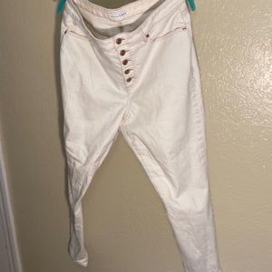 Loft Cream Skinny Jeans. Size 14/32.